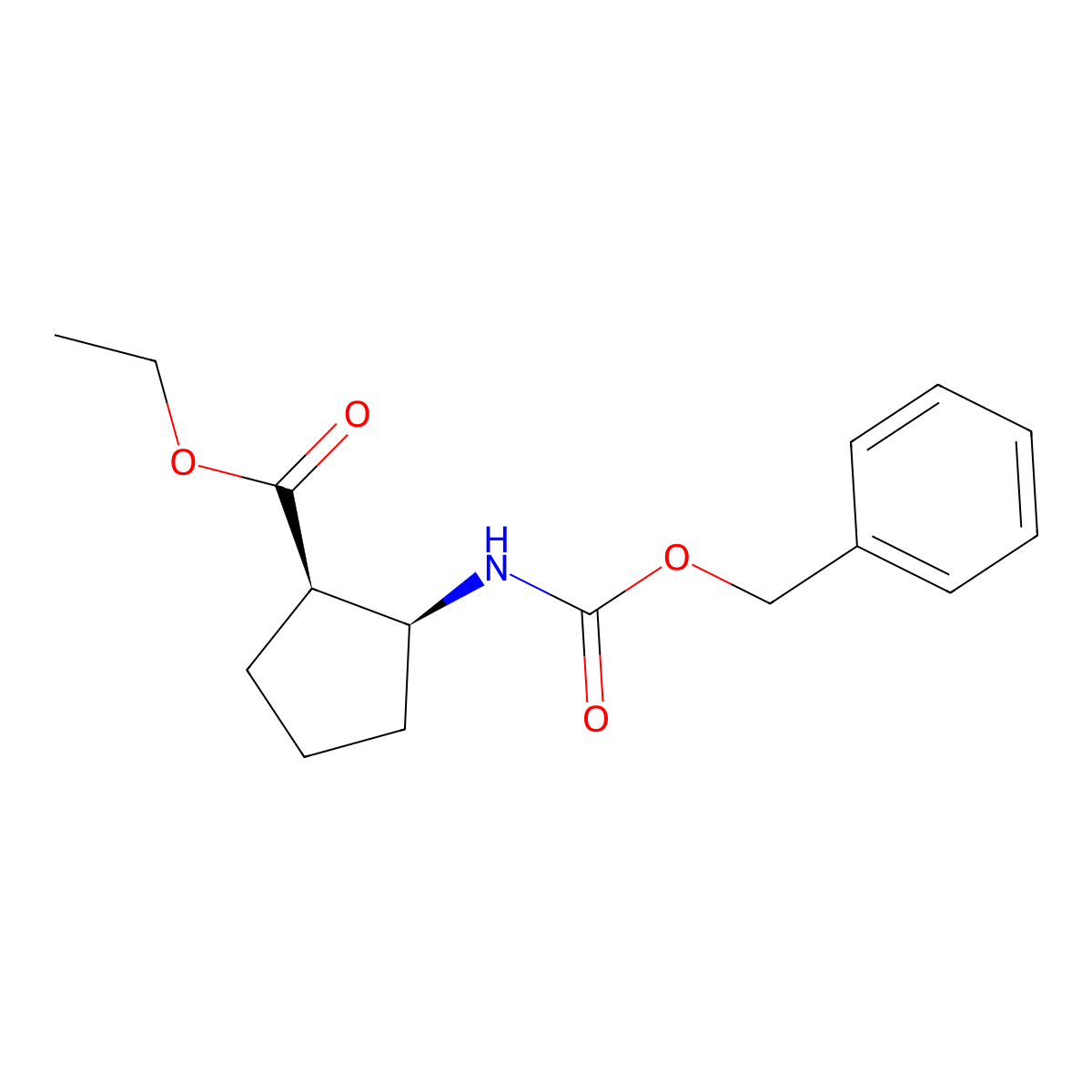 Ethyl (1R,2S)-2-(Cbz-amino)cyclopentanecarboxylate molecular structure, CAS 1140972-27-5