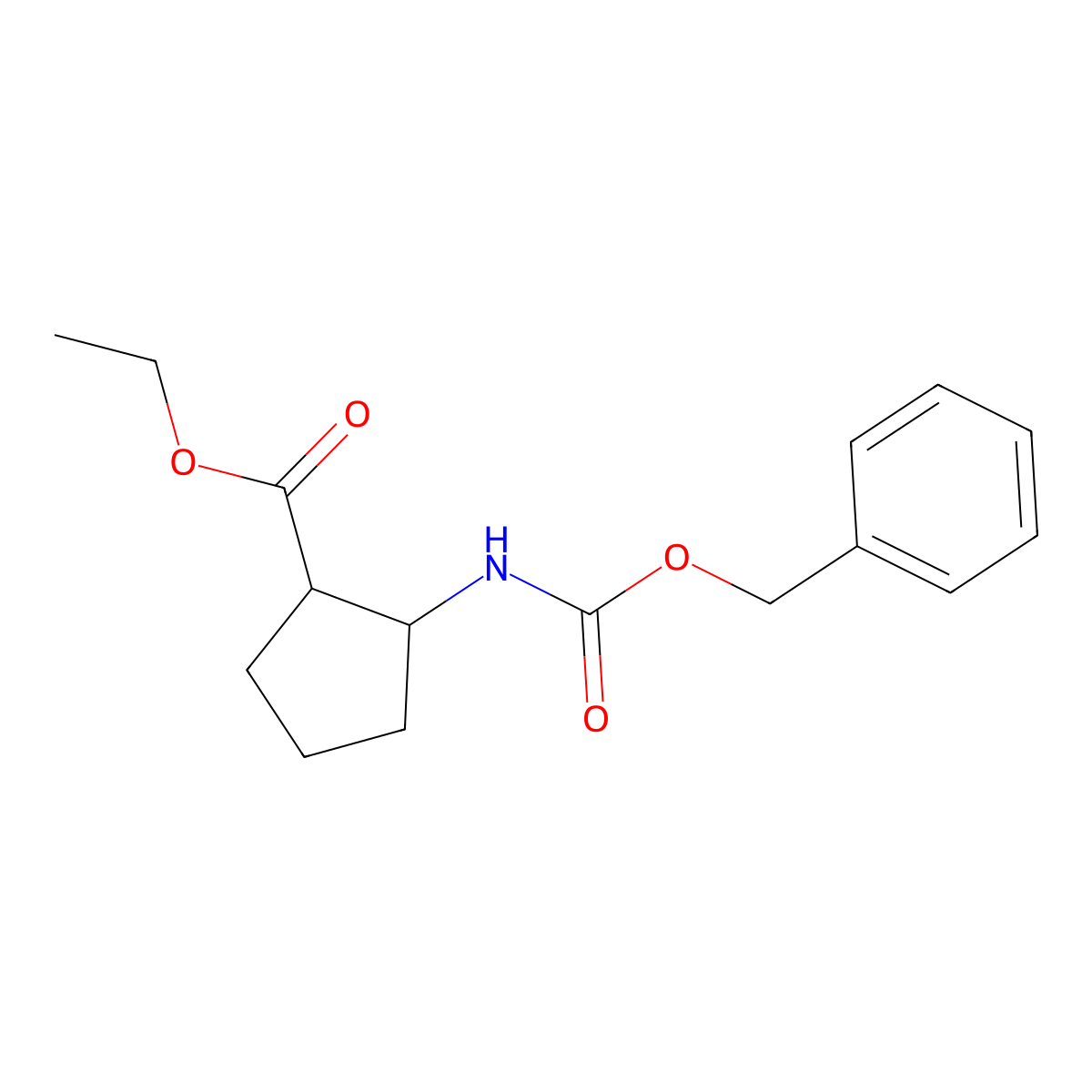 Ethyl (1S,2R)-2-(Cbz-amino)cyclopentanecarboxylate molecular structure, CAS 1140972-32-2