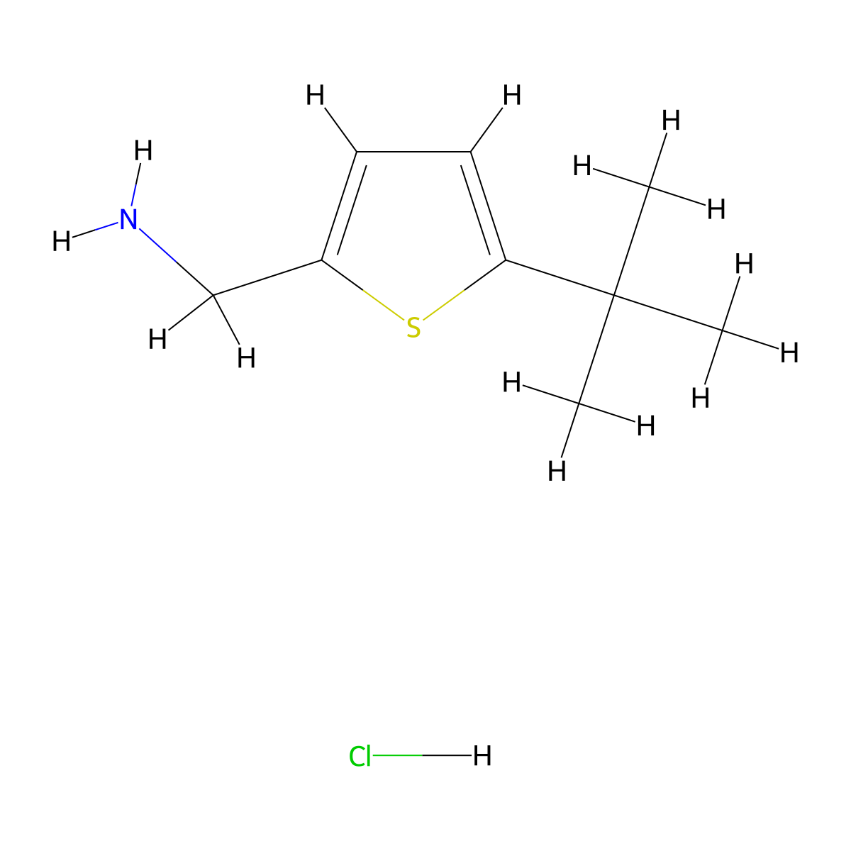 (5-Tert-butylthiophen-2-yl)methanamine hydrochloride molecular structure, CAS 114098-24-7