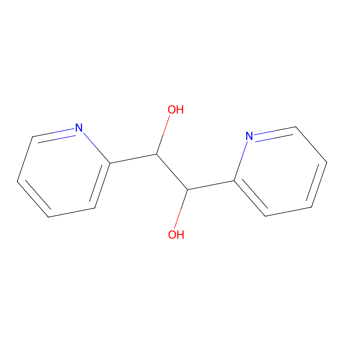 1,2-Dipyridin-2-ylethane-1,2-diol molecular structure, CAS 1141-05-5