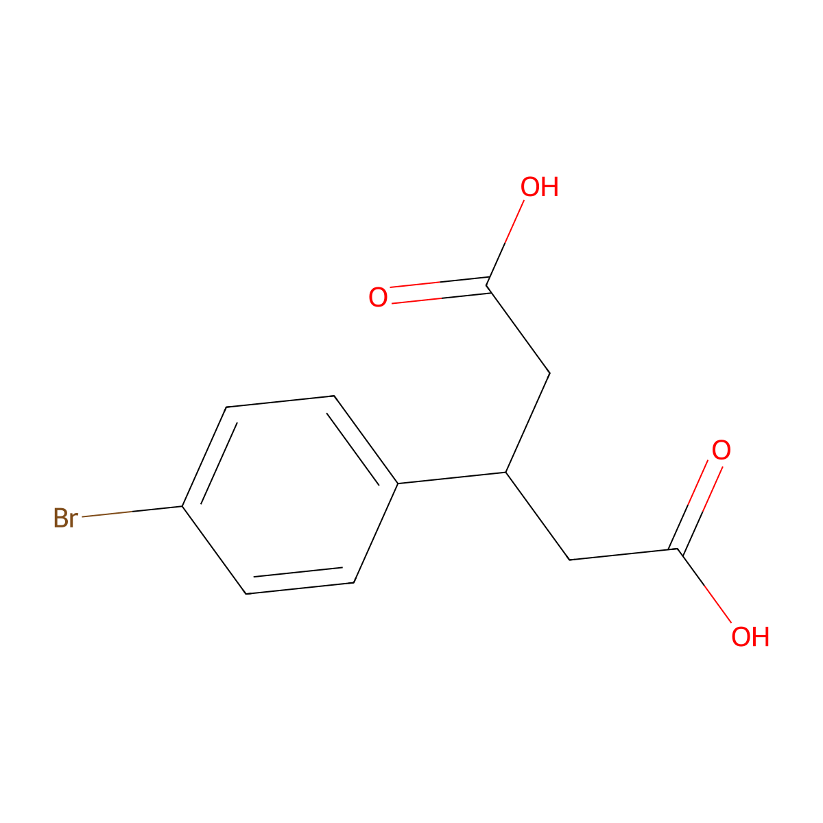 3-(4-bromophenyl)pentanedioic Acid molecular structure, CAS 1141-24-8