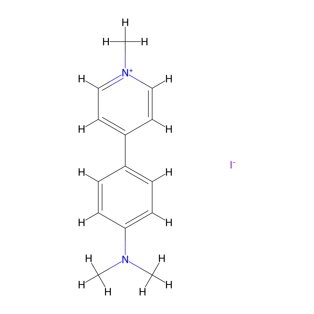 4-(4-(Dimethylamino)phenyl)-1-methylpyridin-1-ium iodide molecular structure, CAS 1141-41-9