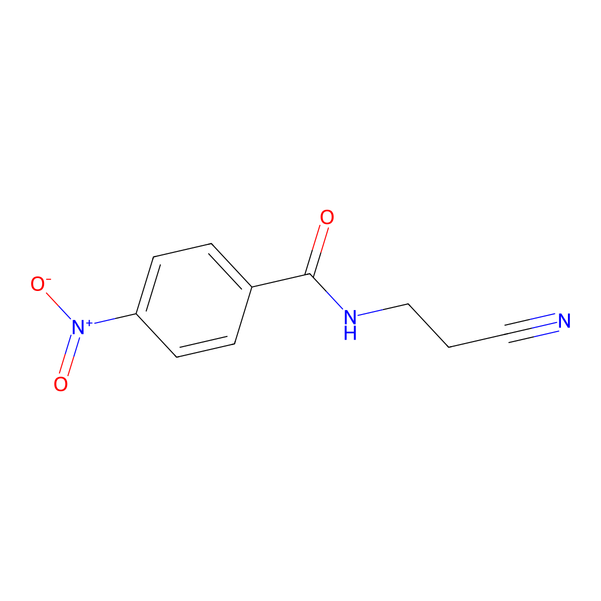 N-(2-cyanoethyl)-4-nitrobenzamide molecular structure, CAS 1141-61-3