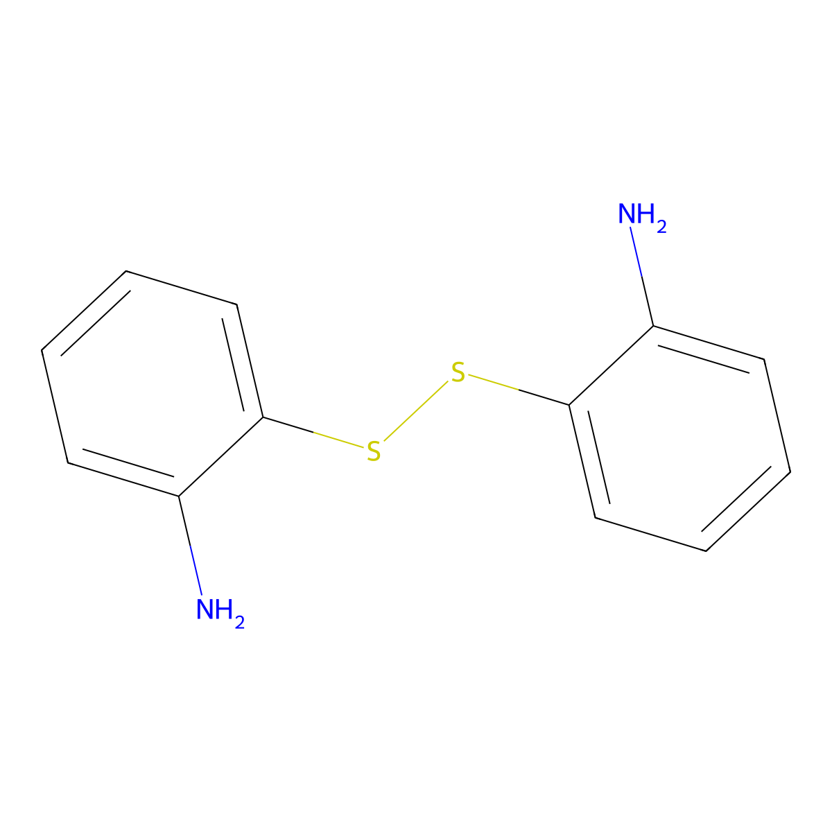Bis(2-aminophenyl) disulfide molecular structure, CAS 1141-88-4