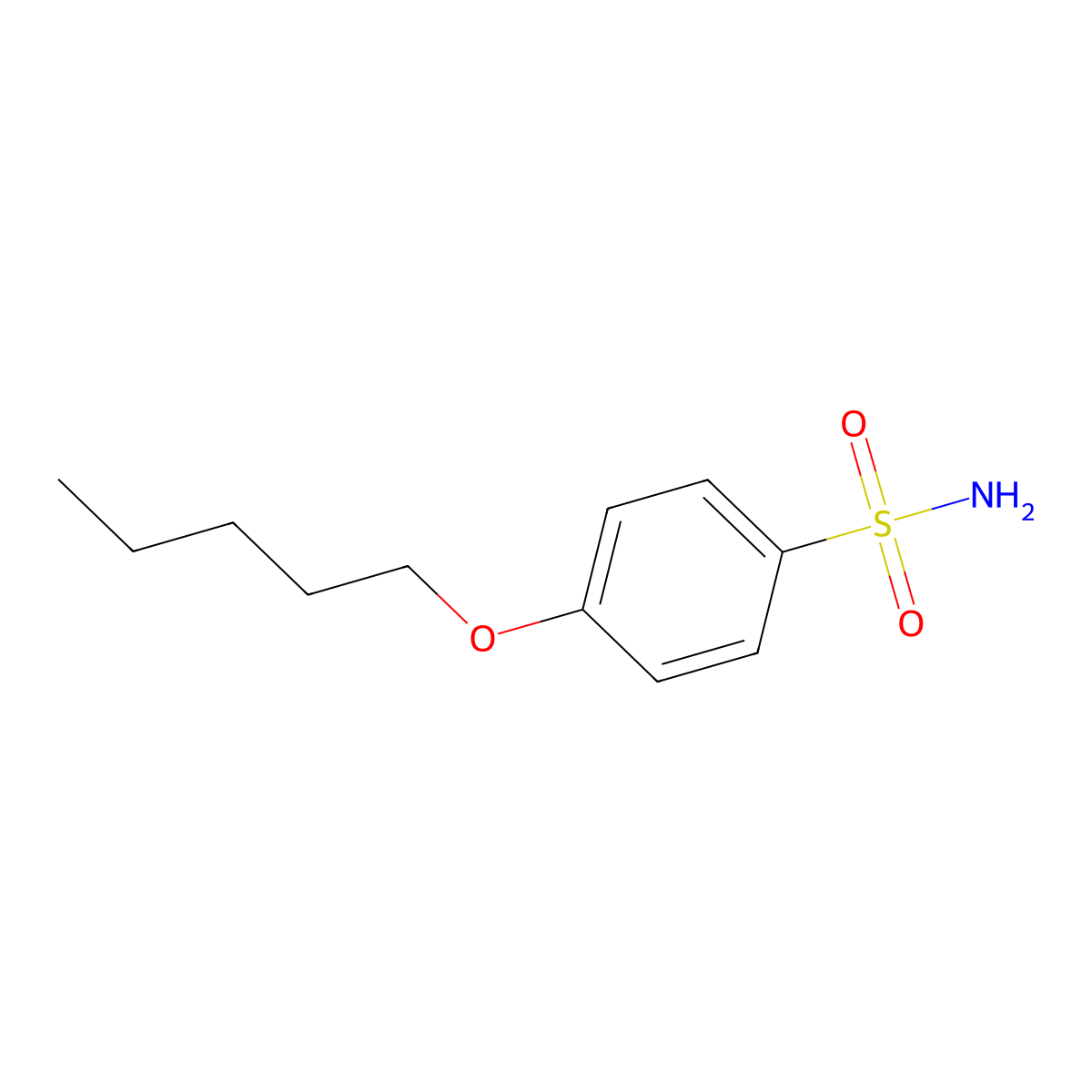 4-(Pentyloxy)benzene-1-sulfonamide molecular structure, CAS 1141-94-2