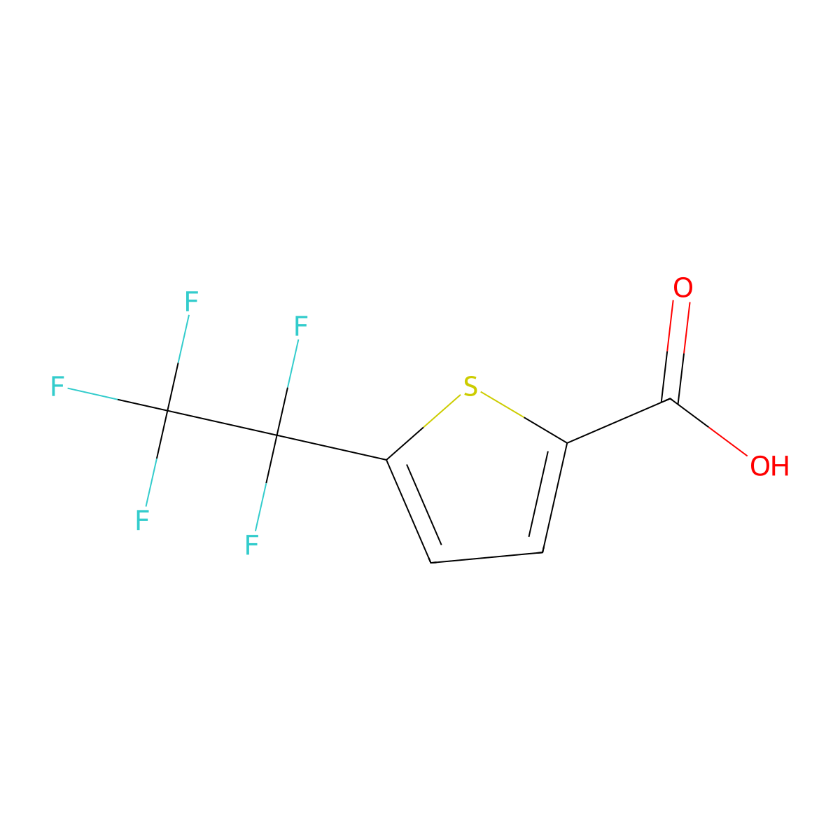 5-(1,1,2,2,2-Pentafluoroethyl)thiophene-2-carboxylic acid molecular structure, CAS 1141015-35-1