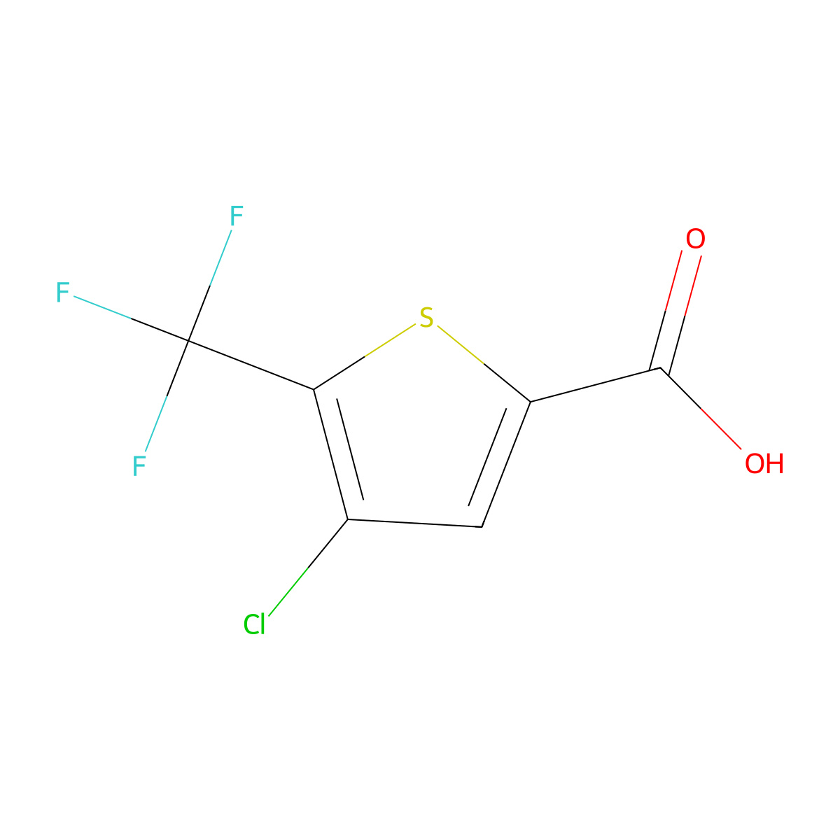 4-Chloro-5-(trifluoromethyl)thiophene-2-carboxylic acid molecular structure, CAS 1141015-47-5
