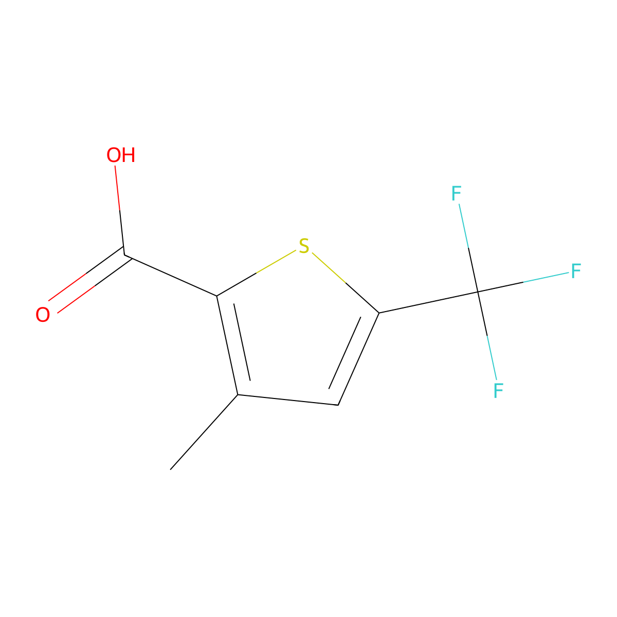 3-Methyl-5-(trifluoromethyl)thiophene-2-carboxylic acid molecular structure, CAS 1141015-61-3
