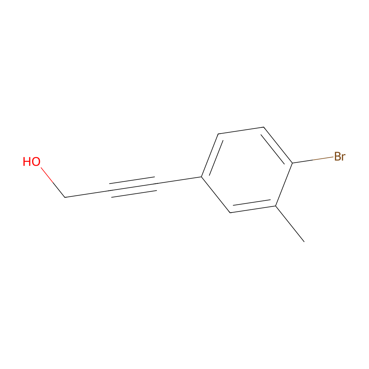 3-(4-Bromo-3-methylphenyl)prop-2-yn-1-ol molecular structure, CAS 1141049-61-7