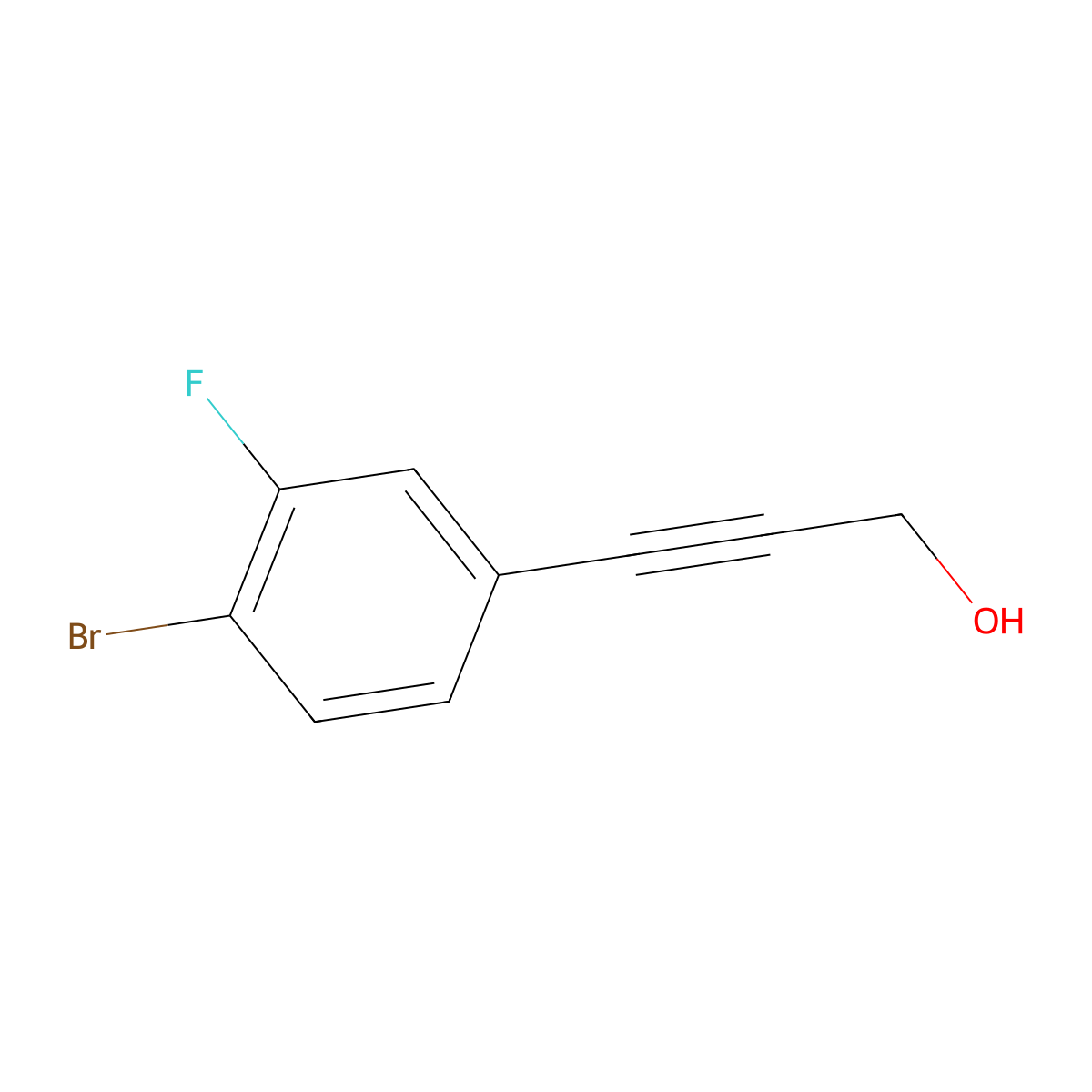 3-(4-Bromo-3-fluorophenyl)prop-2-yn-1-ol molecular structure, CAS 1141049-62-8