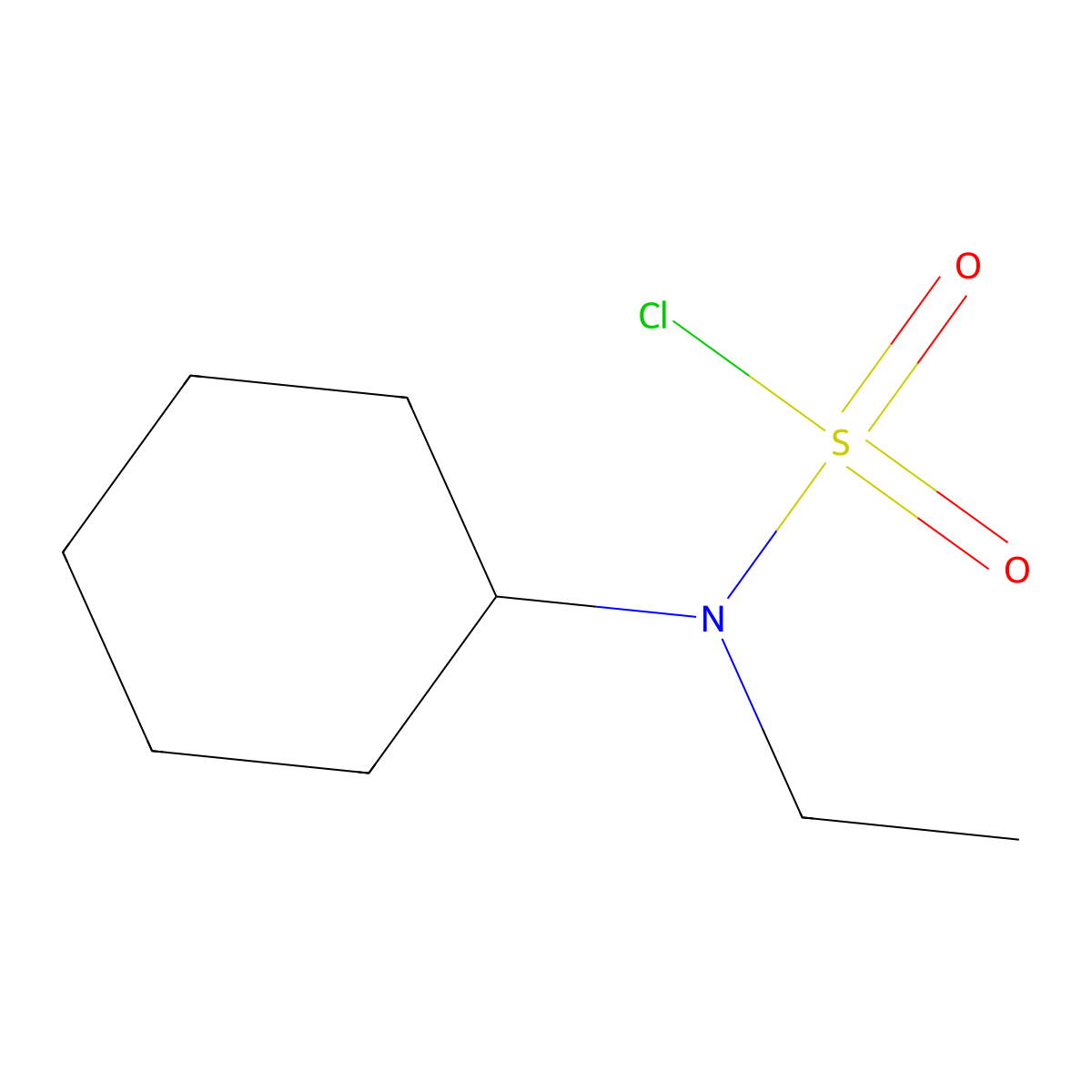 Cyclohexyl(ethyl)sulfamoyl chloride molecular structure, CAS 114108-87-1
