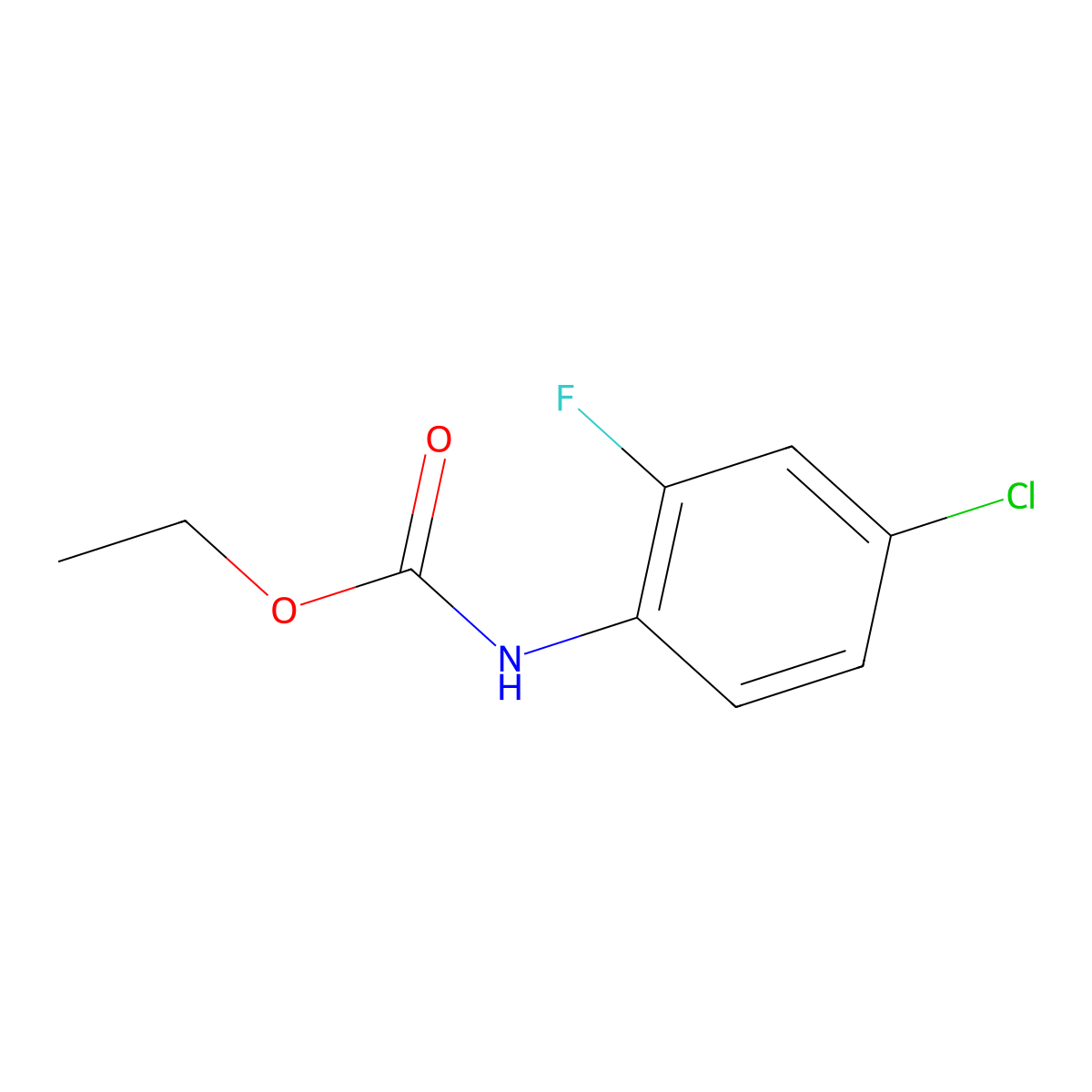 Ethyl (4-chloro-2-fluorophenyl)carbamate molecular structure, CAS 114108-90-6