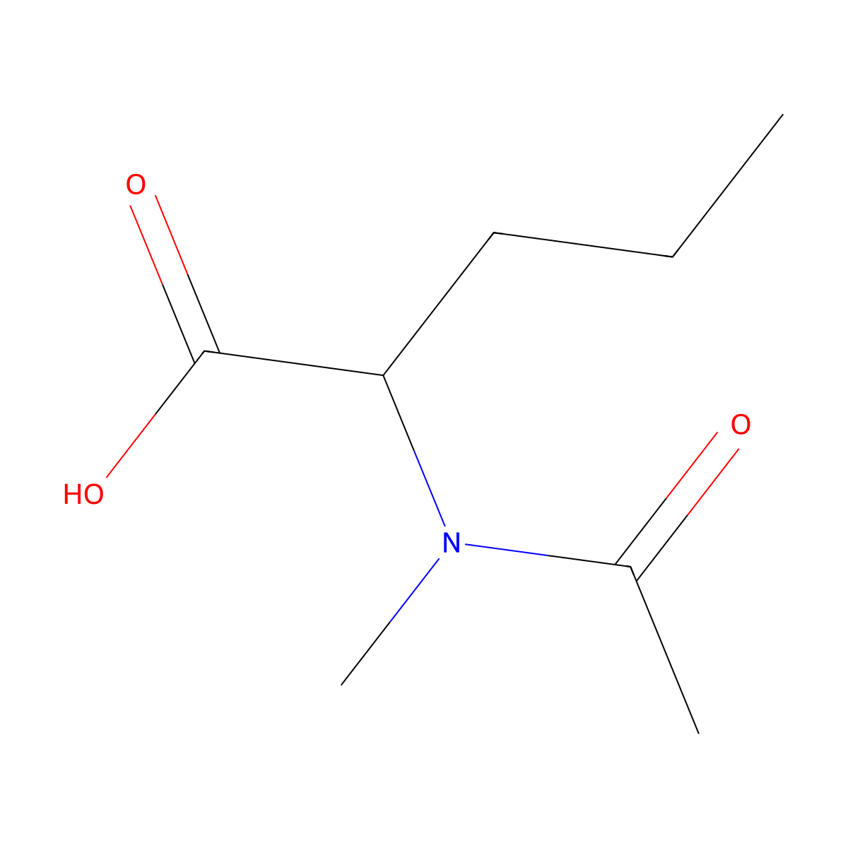 2-(N-methylacetamido)pentanoic acid molecular structure, CAS 114126-85-1