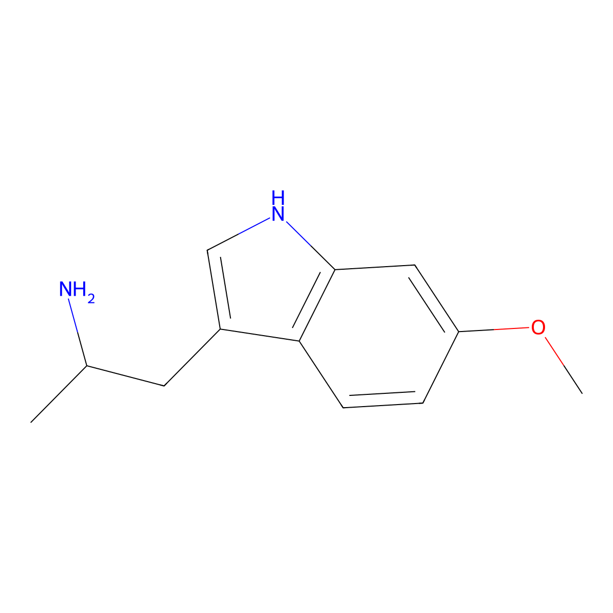 1-(6-methoxy-1H-indol-3-yl)propan-2-amine molecular structure, CAS 114127-44-5