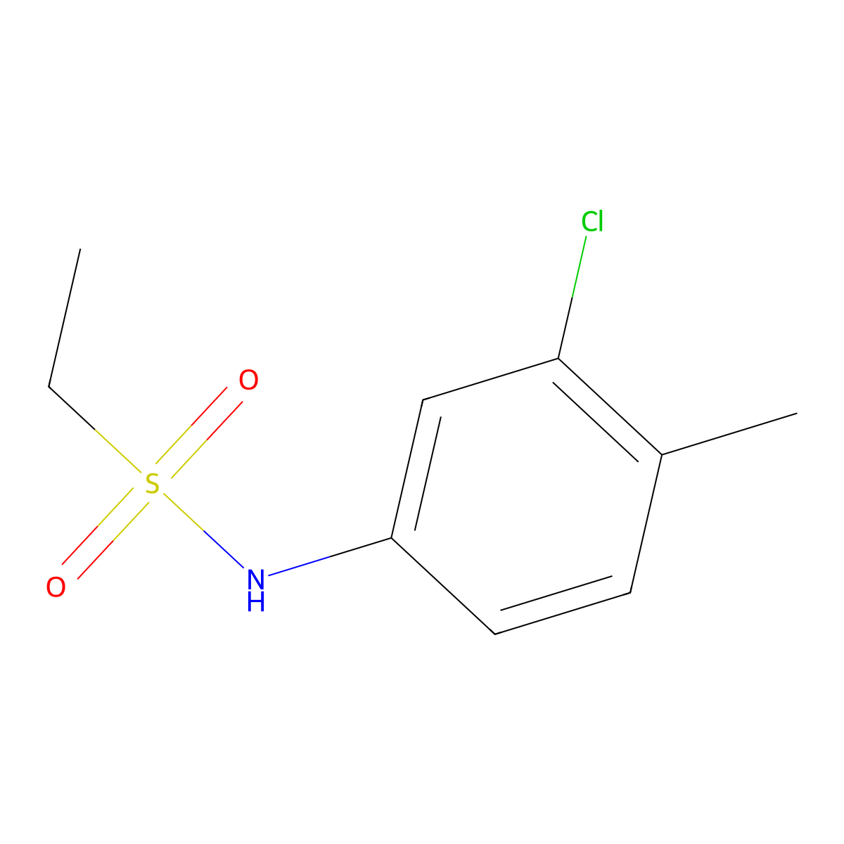 N-(3-chloro-4-methylphenyl)ethanesulfonamide molecular structure, CAS 114133-80-1