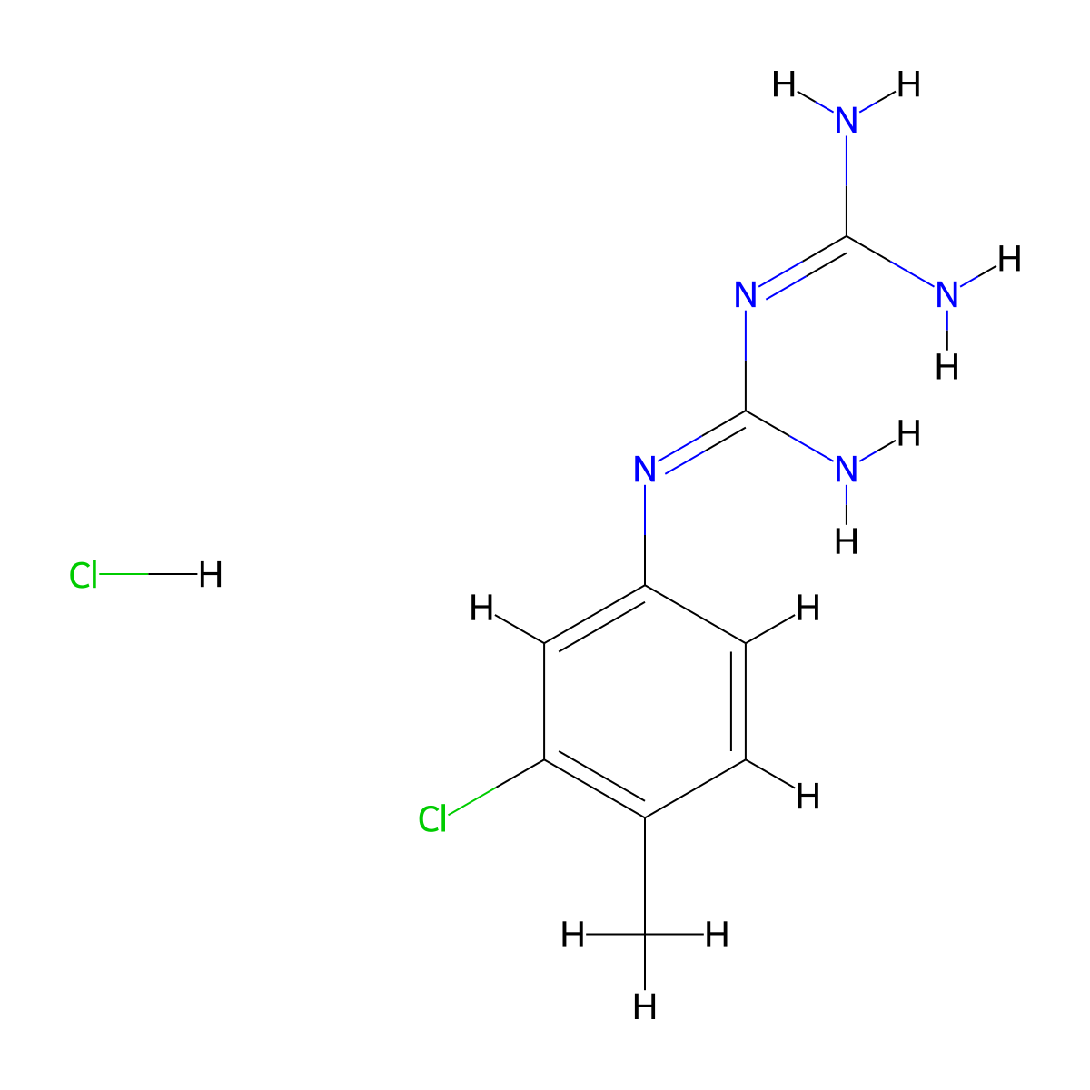 N-(3-Chloro-4-methylphenyl)-Imidodicarbonimidic diamide hydrochloride molecular structure, CAS 114133-93-6