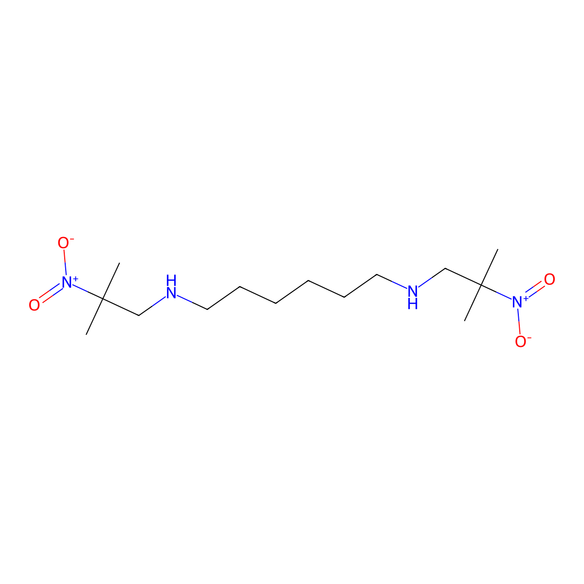 1,6-Hexanediamine, N1,N6-bis(2-methyl-2-nitropropyl)- molecular structure, CAS 114136-87-7