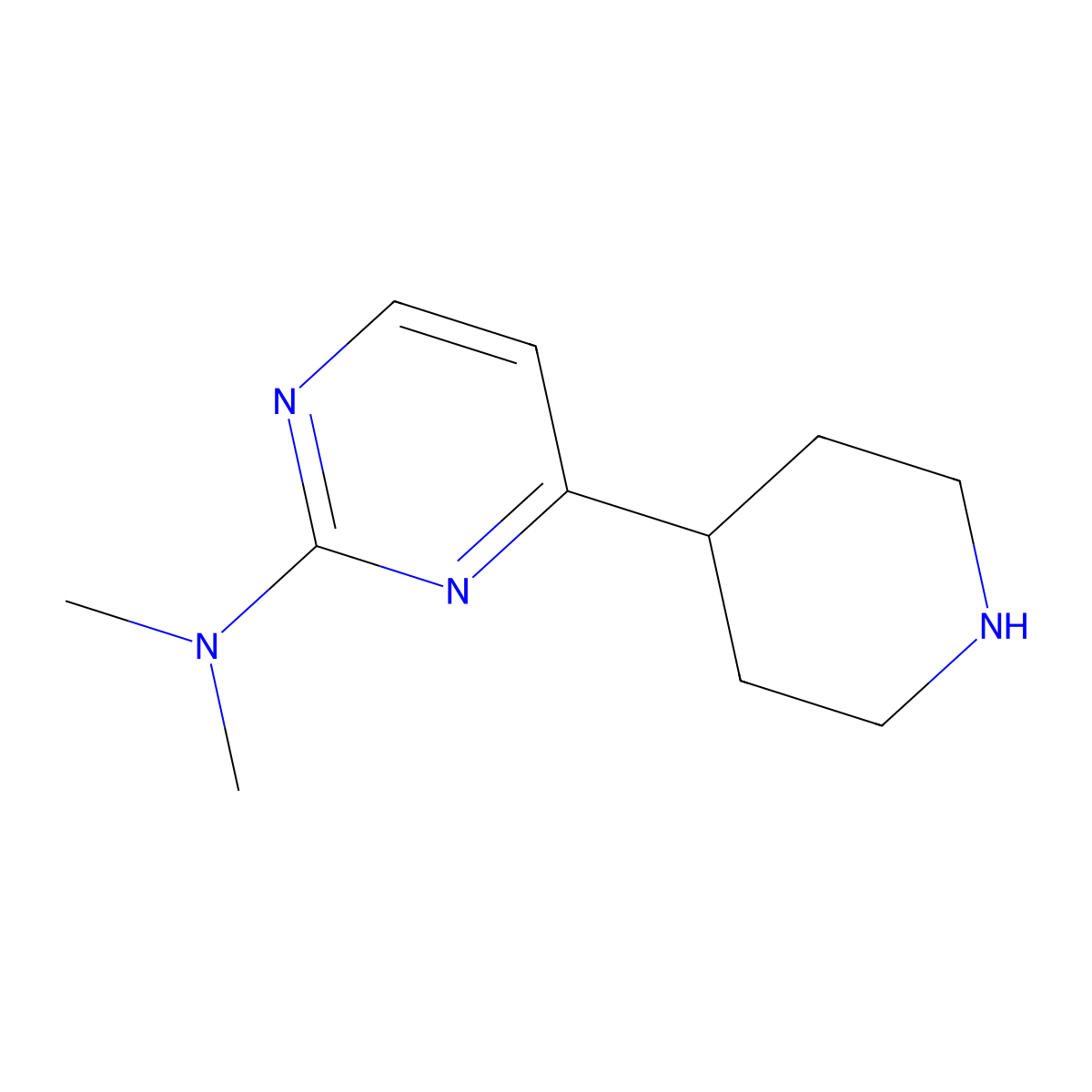 N,N-Dimethyl-4-(piperidin-4-YL)pyrimidin-2-amine molecular structure, CAS 1141374-07-3