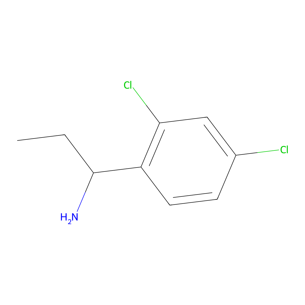 1-(2,4-Dichlorophenyl)propan-1-amine molecular structure, CAS 1141405-05-1