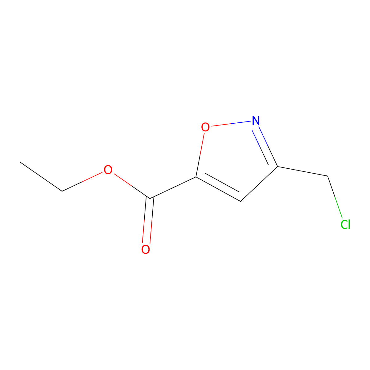 Ethyl 3-(chloromethyl)isoxazole-5-carboxylate molecular structure, CAS 1141427-74-8
