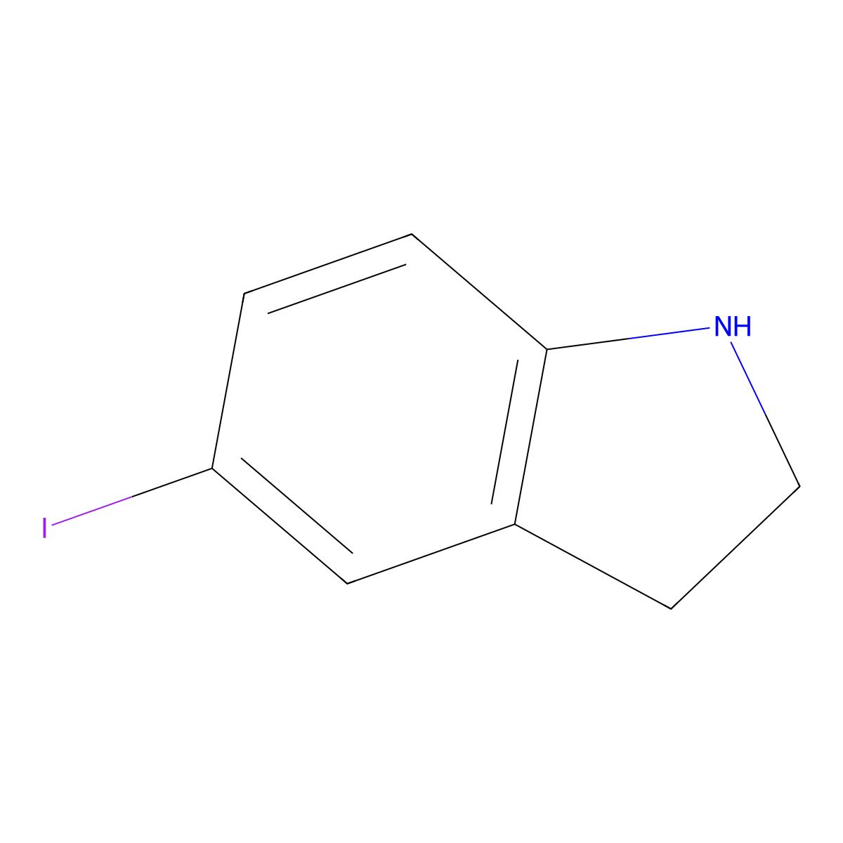 5-iodo-2,3-dihydro-1H-indole molecular structure, CAS 114144-16-0