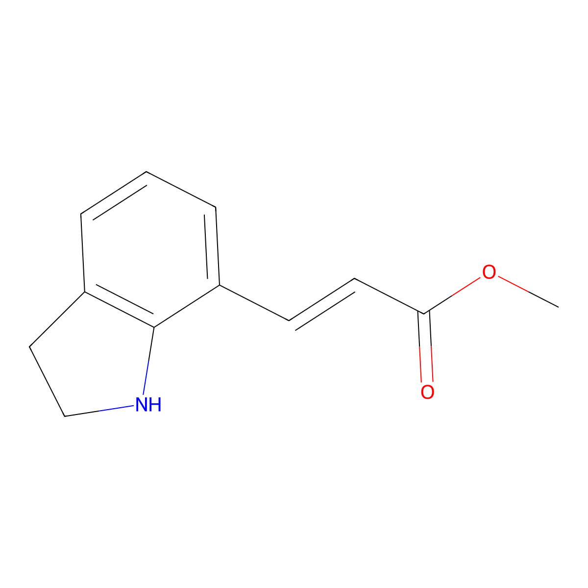 methyl 3-(2,3-dihydro-1H-indol-7-yl)prop-2-enoate molecular structure, CAS 114144-20-6