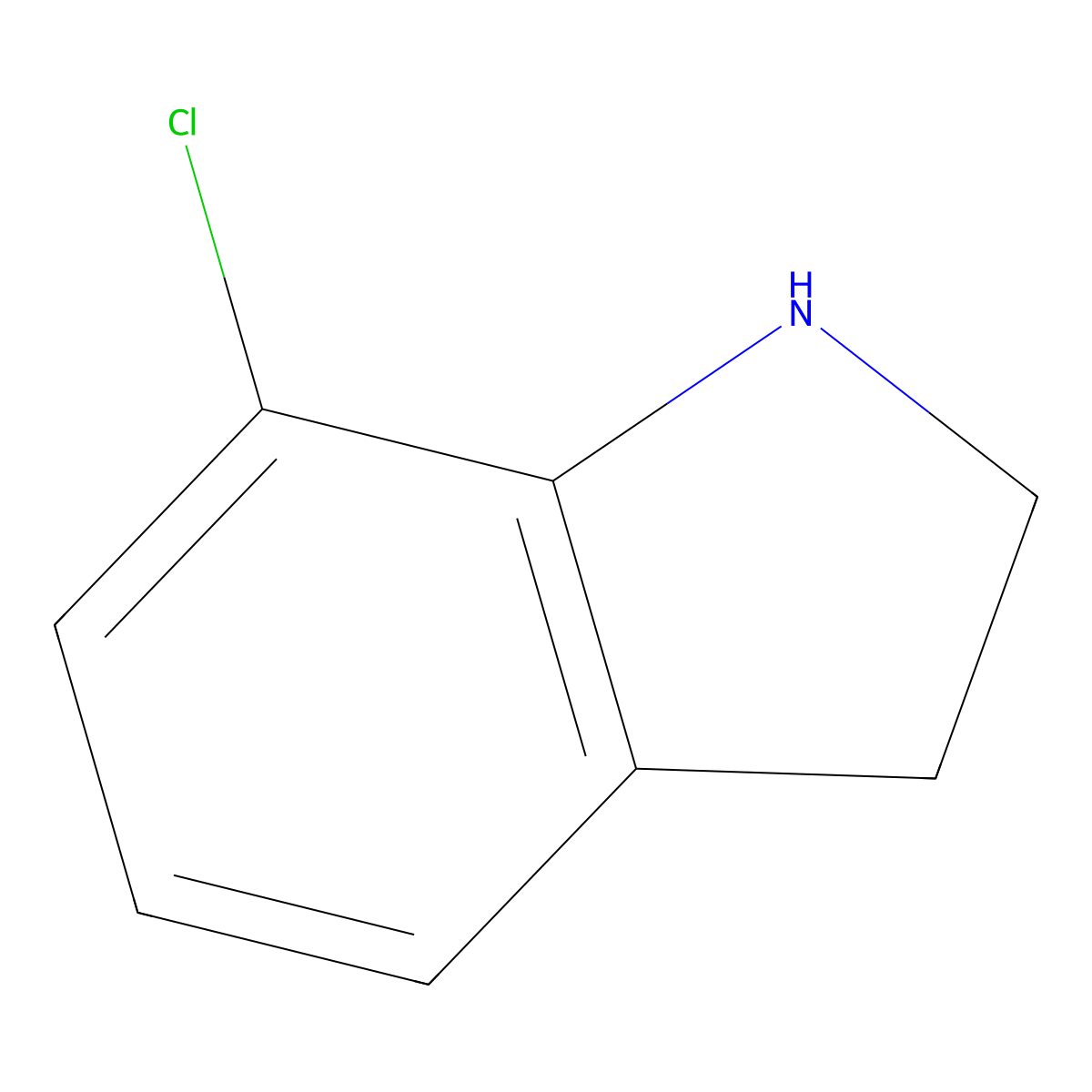 7-chloro-2,3-dihydro-1H-indole molecular structure, CAS 114144-22-8