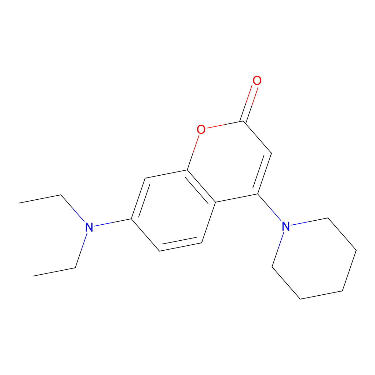 7-(Diethylamino)-4-(piperidin-1-yl)-2H-chromen-2-one molecular structure, CAS 114145-41-4
