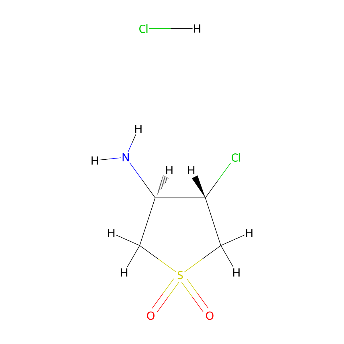 rac-(3R,4S)-3-amino-4-chloro-1lambda6-thiolane-1,1-dione hydrochloride molecular structure, CAS 114145-47-0