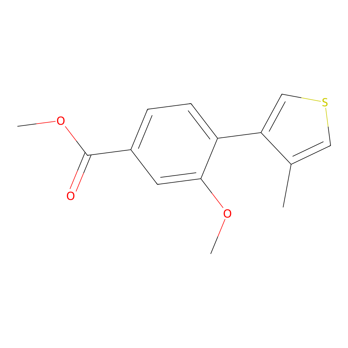 Methyl 3-methoxy-4-(4-methyl-3-thienyl)benzoate molecular structure, CAS 1141473-69-9