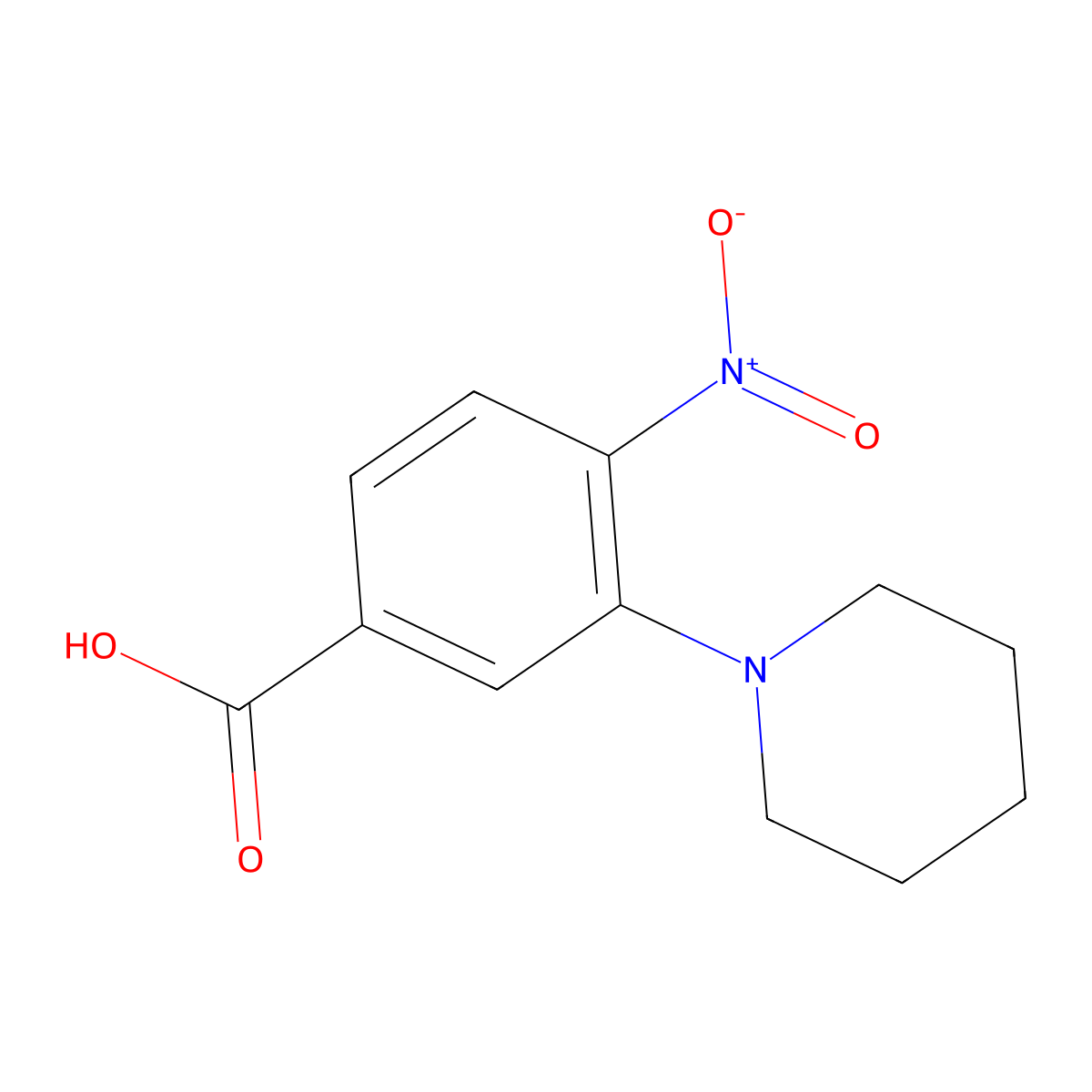4-Nitro-3-(piperidin-1-YL)benzoic acid molecular structure, CAS 1141473-72-4