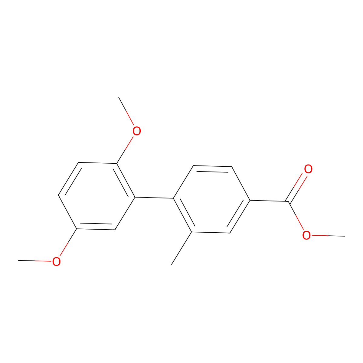 Methyl 2',5'-dimethoxy-2-methylbiphenyl-4-carboxylate molecular structure, CAS 1141473-73-5