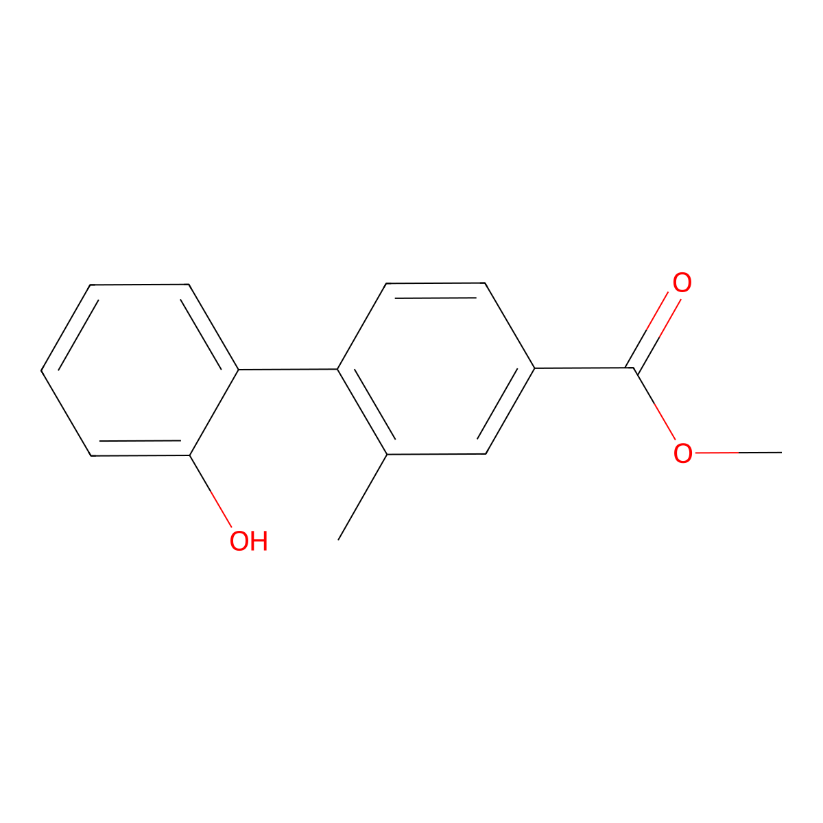 Methyl 2'-hydroxy-2-methylbiphenyl-4-carboxylate molecular structure, CAS 1141473-82-6