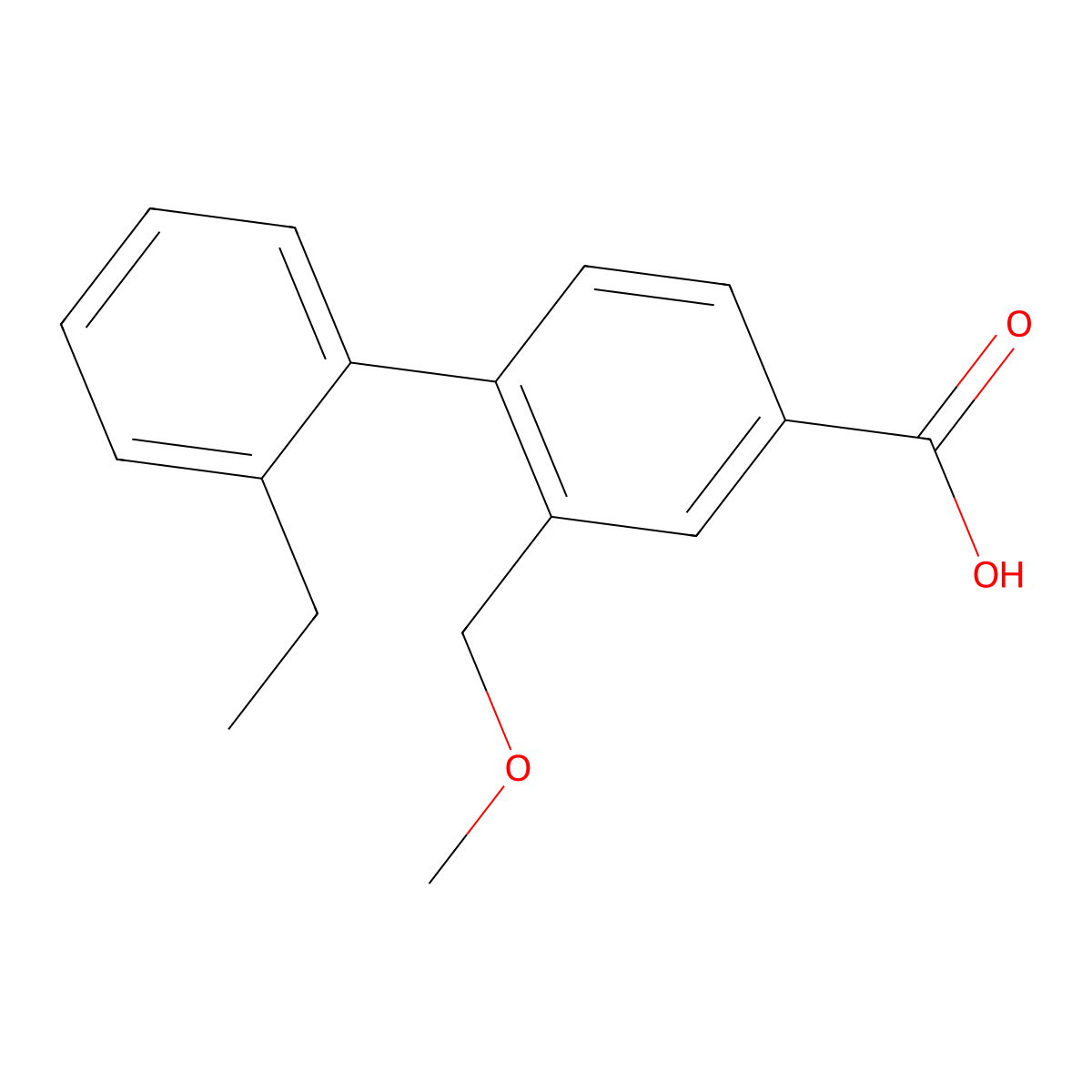 2'-Ethyl-2-(methoxymethyl)-[1,1'-biphenyl]-4-carboxylic acid molecular structure, CAS 1141473-97-3