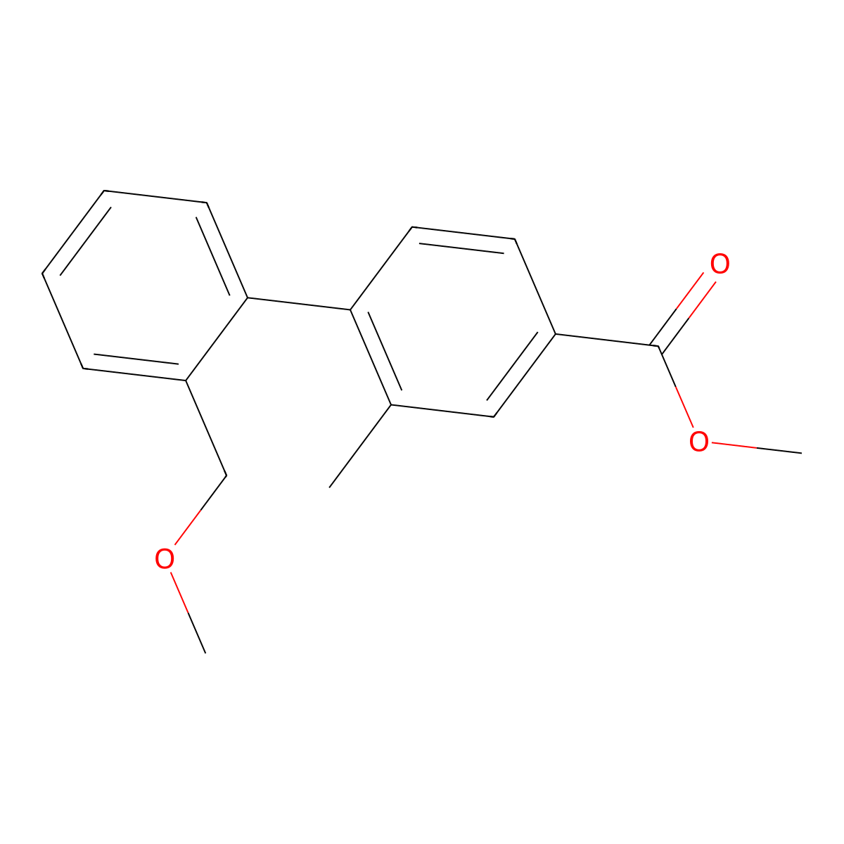 Methyl 2'-(methoxymethyl)-2-methylbiphenyl-4-carboxylate molecular structure, CAS 1141474-02-3