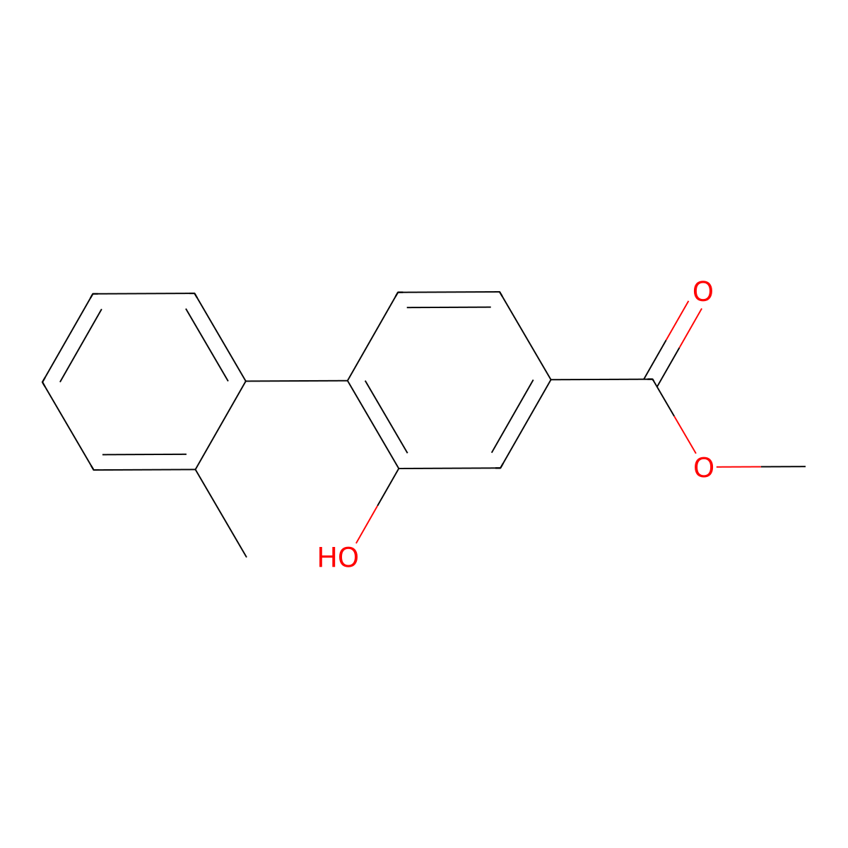 Methyl 2-hydroxy-2'-methyl-[1,1'-biphenyl]-4-carboxylate molecular structure, CAS 1141474-11-4