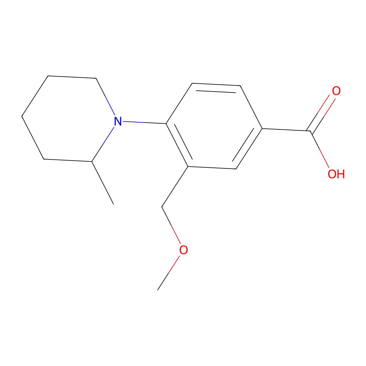3-(Methoxymethyl)-4-(2-methylpiperidin-1-yl)benzoic acid molecular structure, CAS 1141474-33-0