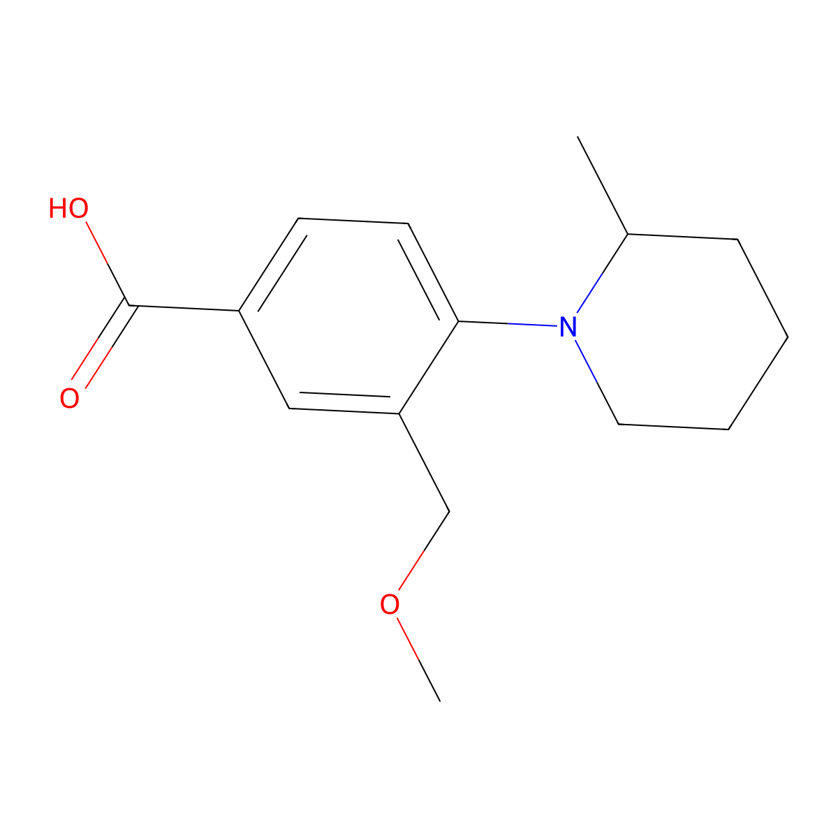 3-(Methoxymethyl)-4-(2-methylpiperidin-1-yl)benzoic acid molecular structure, CAS 1141474-33-0