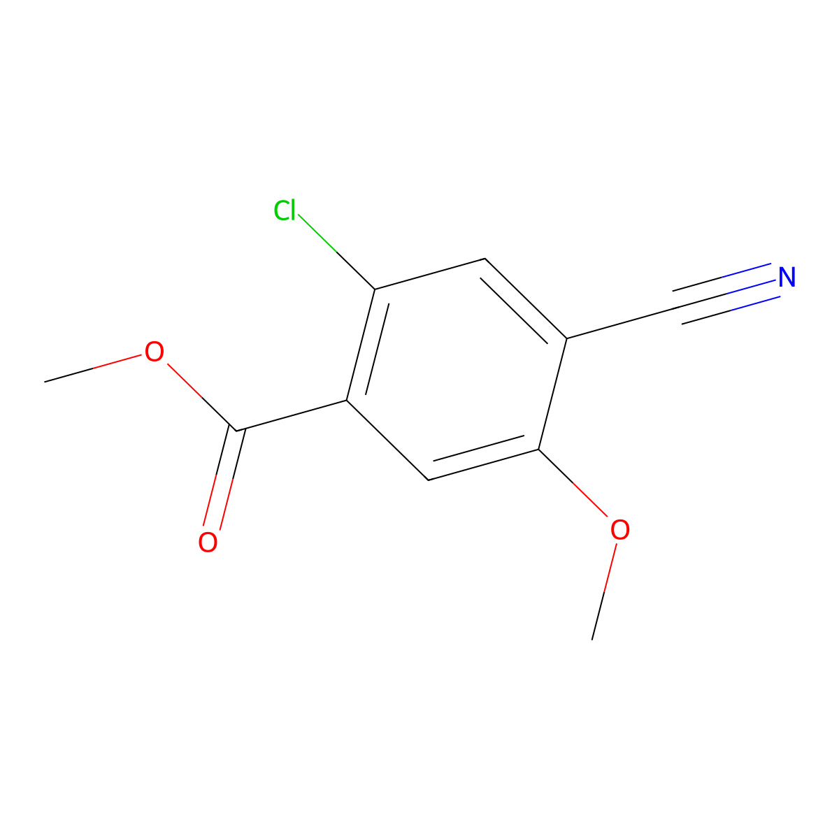 Methyl 2-chloro-4-cyano-5-methoxybenzoate molecular structure, CAS 1141474-38-5