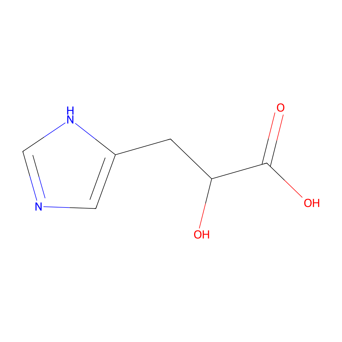 (R)-2-Hydroxy-3-(1H-imidazol-5-yl)propanoic acid molecular structure, CAS 1141479-01-7