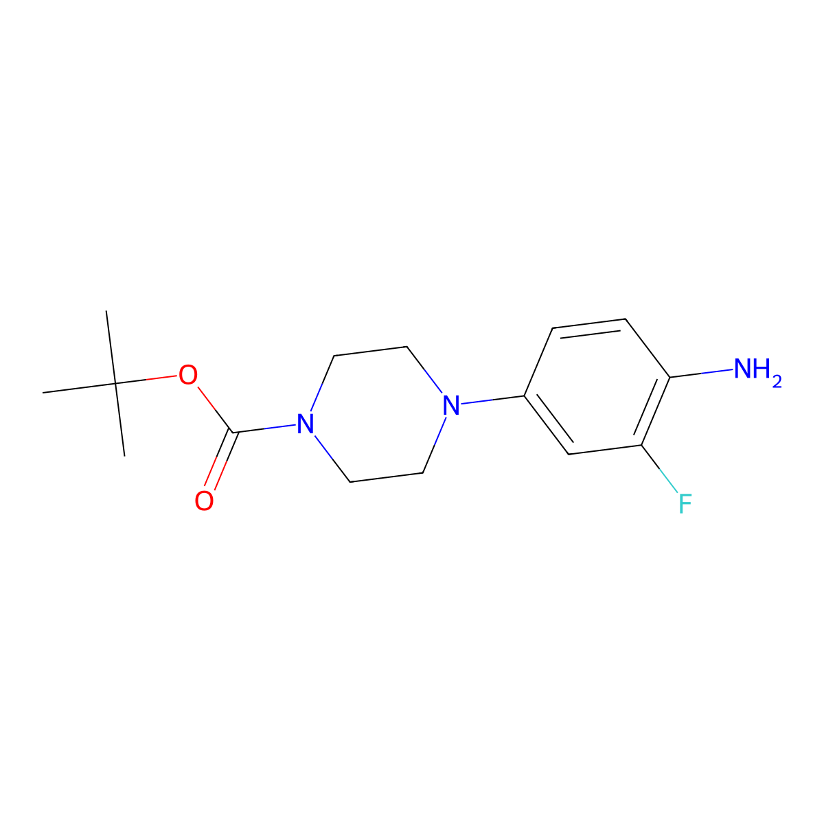 Tert-butyl 4-(4-amino-3-fluorophenyl)piperazine-1-carboxylate molecular structure, CAS 1141488-03-0