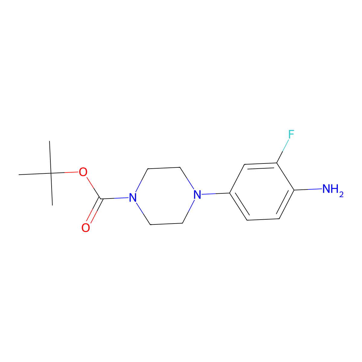 Tert-butyl 4-(4-amino-3-fluorophenyl)piperazine-1-carboxylate molecular structure, CAS 1141488-03-0