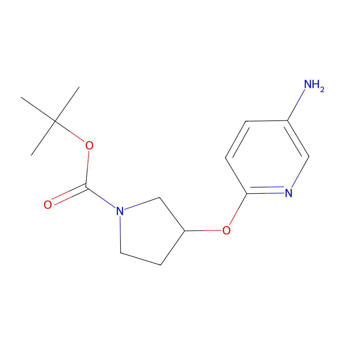 (S)-tert-Butyl 3-(5-aminopyridin-2-yloxy)pyrrolidine-1-carboxylate molecular structure, CAS 1141488-38-1