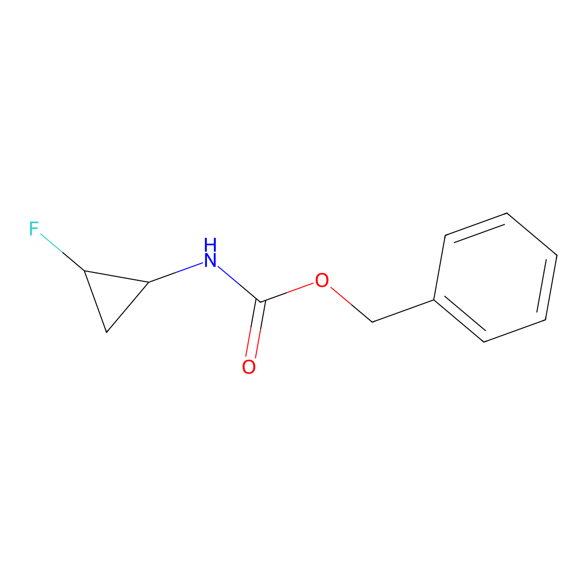 rac-benzyl N-[(1R,2S)-2-fluorocyclopropyl]carbamate molecular structure, CAS 114152-91-9