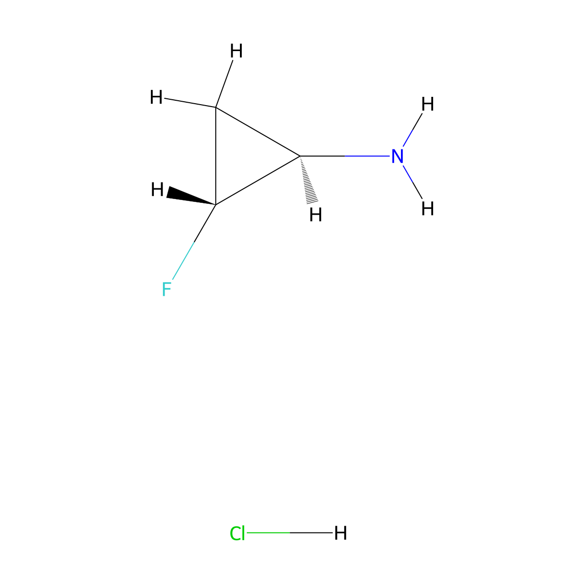 trans-2-Fluorocyclopropanamine hydrochloride molecular structure, CAS 114152-96-4