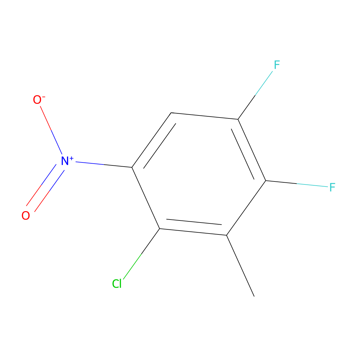 2-Chloro-4,5-difluoro-3-methyl-1-nitrobenzene molecular structure, CAS 114153-13-8