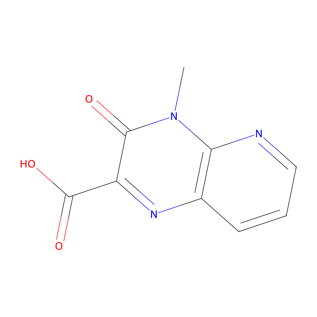 4-Methyl-3-oxo-3,4-dihydropyrido[2,3-b]pyrazine-2-carboxylic acid molecular structure, CAS 114163-38-1