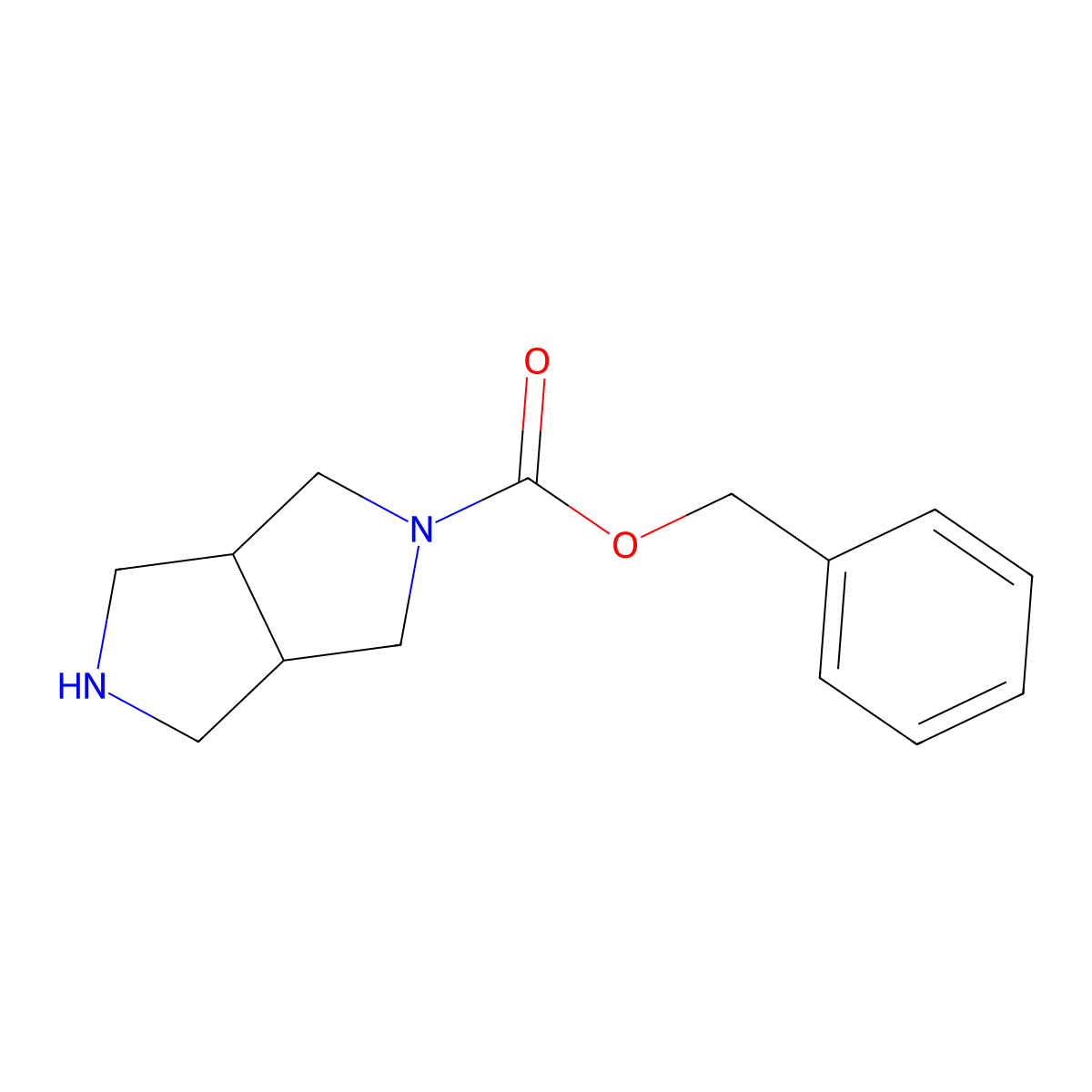 Benzyl hexahydropyrrolo[3,4-c]pyrrole-2(1H)-carboxylate molecular structure, CAS 1141669-43-3
