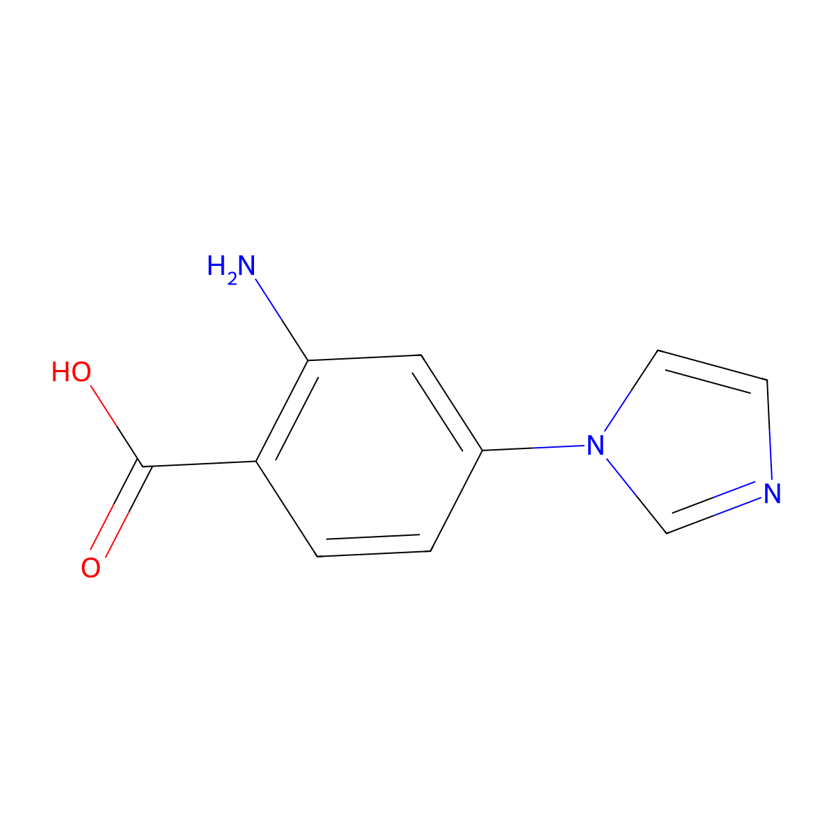 2-Amino-4-(1H-imidazol-1-yl)benzoic acid molecular structure, CAS 1141669-47-7
