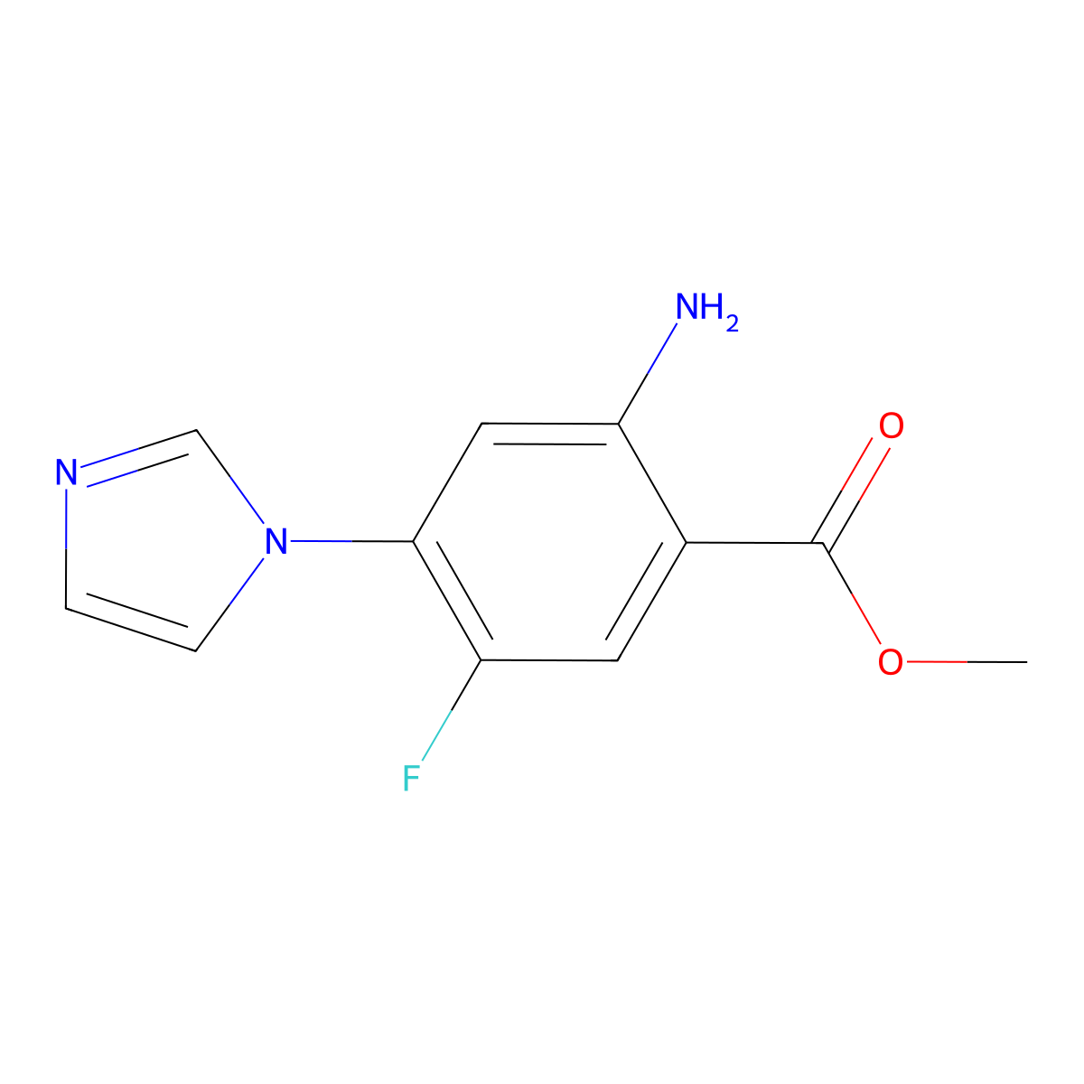 Methyl 2-amino-5-fluoro-4-(1H-imidazol-1-YL)benzoate molecular structure, CAS 1141669-51-3